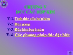 Bài giảng Công nghệ đúc - Chương V: Đúc các hợp kim