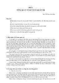 Bài giảng Kế toán quản trị - Hồ Phan Minh Đức