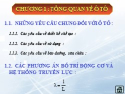 Bài giảng Lý thuyết ô tô - Chương 1: Tổng quan về ô tô