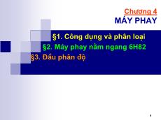 Bài giảng Máy công cụ - Chương 4: Máy phay