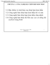 Công nghệ hàn điện nóng chảy - Chương 3: Công nghệ hàn thép hợp kim