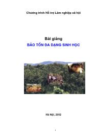 Bài giảng Bảo tồn đa dạng sinh học - Cao Thị Lý (Phần 1)