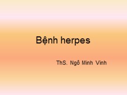 Bài giảng Bệnh herpes - Ngô Minh Vinh