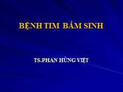Bài giảng Bệnh tim bẩm sinh - Phan Hùng Việt