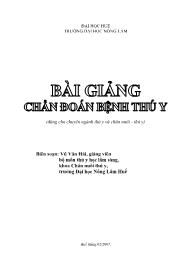 Bài giảng Chuẩn đoán bệnh thú y - Vũ Văn Hải (Phần 1)