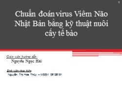 Bài giảng Chuẩn đoán virus Viêm Não Nhật Bản bằng kỹ thuật nuôi cấy tế bào