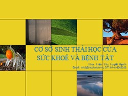 Bài giảng Cơ sở sinh thái học của sức khoẻ và bệnh tật