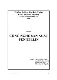 Bài giảng Công nghệ sản xuất Penicillin - Tân Thị Xuân Huyền