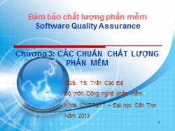 Bài giảng Đảm bảo chất lượng phần mềm - Chương 3: Các chuẩn chất lượng phần mềm - Trần Cao Đệ