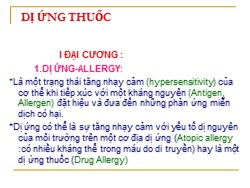 Bài giảng Dị ứng thuốc