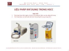 Bài giảng Điều dưỡng hồi sức cấp cứu - Liệu pháp khí dung trong HSCC