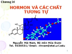 Bài giảng Dược lý học - Chương 16: Hormon và các chất tương tự