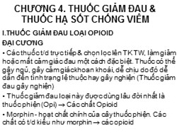 Bài giảng Dược lý học - Chương 4: Thuốc giảm đau và thuốc hạ sốt chống viêm