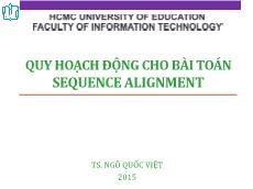 Bài giảng Giải thuật nâng cao - Quy hoạch động cho bài toán - Ngô Quốc Việt