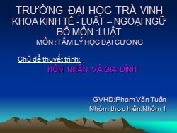 Bài giảng Hôn nhân và gia đình - Phạm Văn Tuân