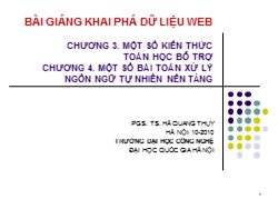 Bài giảng Khai phá dữ liệu web - Chương 3+4 - Hà Quang Thụy