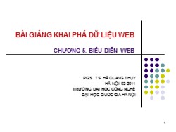 Bài giảng Khai phá dữ liệu web - Chương 5: Biểu diễn web - Hà Quang Thụy