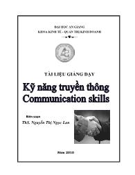 Bài giảng Kỹ năng truyền thông - Nguyễn Thị Ngọc Lan