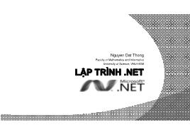 Bài giảng Lập trình .NET - Nguyễn Đạt Thông