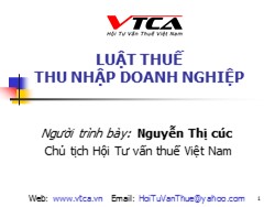 Bài giảng Luật thuế thu nhập doanh nghiệp - Nguyễn Thị Cúc