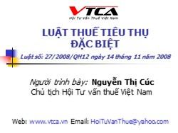 Bài giảng Luật thuế tiêu thụ đặc biệt - Nguyễn Thị Cúc