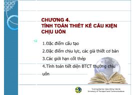 Bài giảng môn Kết cấu bê tông cốt thép - Chương 4: Tính toán thiết kế cấu kiện chịu uốn - Đào Sỹ Đán