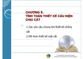 Bài giảng môn Kết cấu bê tông cốt thép - Chương 5: Tính toán thiết kế cấu kiện chịu cắt - Đào Sỹ Đán