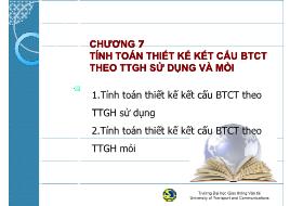 Bài giảng môn Kết cấu bê tông cốt thép - Chương 7: Tính toán thiết kế kết cấu BTCT theo TTGH sử dụng và mỏi - Đào Sỹ Đán