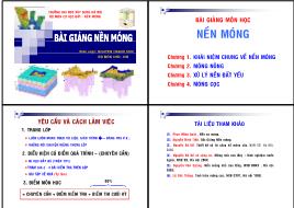 Bài giảng Nền móng - Chương 1: Khái niệm chung về nền móng - Nguyễn Thanh Sơn