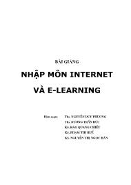 Bài giảng Ngập môn Internet và E-Learning - Nguyễn Duy Phương (Phần 1)
