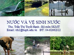 Bài giảng Nước và vệ sinh nước - Trần Thị Tuyết Hạnh