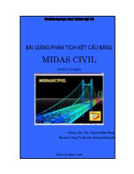 Bài giảng Phân tích kết cấu bằng Midas Civil - Nguyễn Hữu Hưng