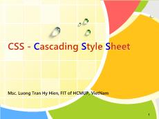 Bài giảng Phát triển ứng dụng web - CSS - Cascading style sheet