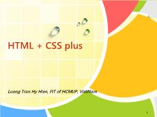 Bài giảng Phát triển ứng dụng web - HTML + CSS plus