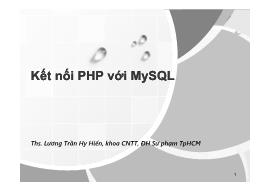 Bài giảng Phát triển ứng dụng web - Kết nối PHP với MySQL