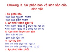 Bài giảng Sinh học đại cương - Chương 3: Sự phân bào và sinh sản sinh vật