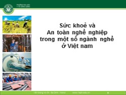 Bài giảng Sức khỏe và an toàn nghề nghiệp - Sức khoẻ và an toàn nghề nghiệp trong một số ngành nghề ở Việt Nam
