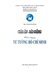 Bài giảng Tư tưởng Hồ Chí Minh - Lê Quang Đăng