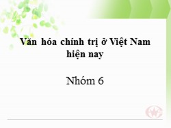 Bài giảng Văn hóa chính trị ở Việt Nam hiện nay