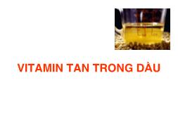 Bài giảng Vitamin tan trong dầu