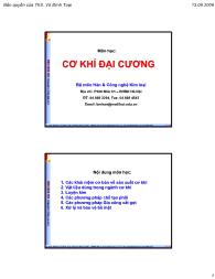 Giáo trình Cơ khí đại cương - Chương I: Các khái niệm cơ bản trong sản xuất cơ khí - Vũ Đình Toại