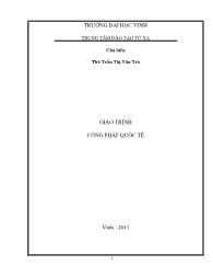 Giáo trình Công pháp quốc tế - Trần Thị Vân Trà (Phần 1)