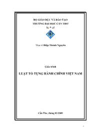 Giáo trình Luật tố tụng hành chính Việt Nam - Diệp Thành Nguyên