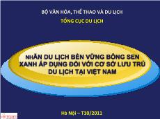 Nhãn du lịch bền vững bông sen xanh áp dụng đối với cơ sở lưu trú du lịch tại Việt Nam