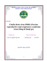 Tài liệu Chuẩn đoán virus PRRS (Porcine reproductive and respiratory syndrome virus) bằng kĩ thuật gen