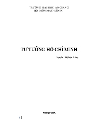Tài liệu Tư tưởng Hồ Chí Minh về Đảng Cộng Sản Việt Nam - Nguyễn Thị Diệu Liêng