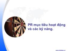 Bài giảng PR mục tiêu hoạt động và các kỹ năng - Vương Thanh Long