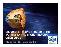 Bài giảng Quản trị chiến lược - Chương 4: Tái cấu trúc tổ chức và thiết lập hệ thống trợ lực chiến lược - Hoàng Văn Hải