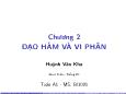 Bài giảng Toán A1 - Chương 2: Đạo hàm và vi phân - Huỳnh Văn Kha