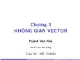 Bài giảng Toán A2 - Chương 3: Không gian vector - Huỳnh Văn Kha